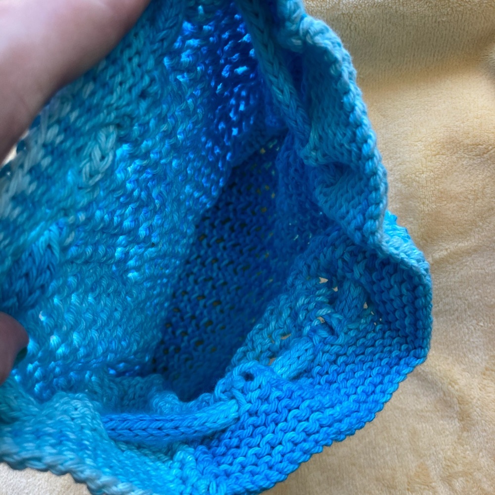 Hand Knit Drawstring Mini Backpack - image 5